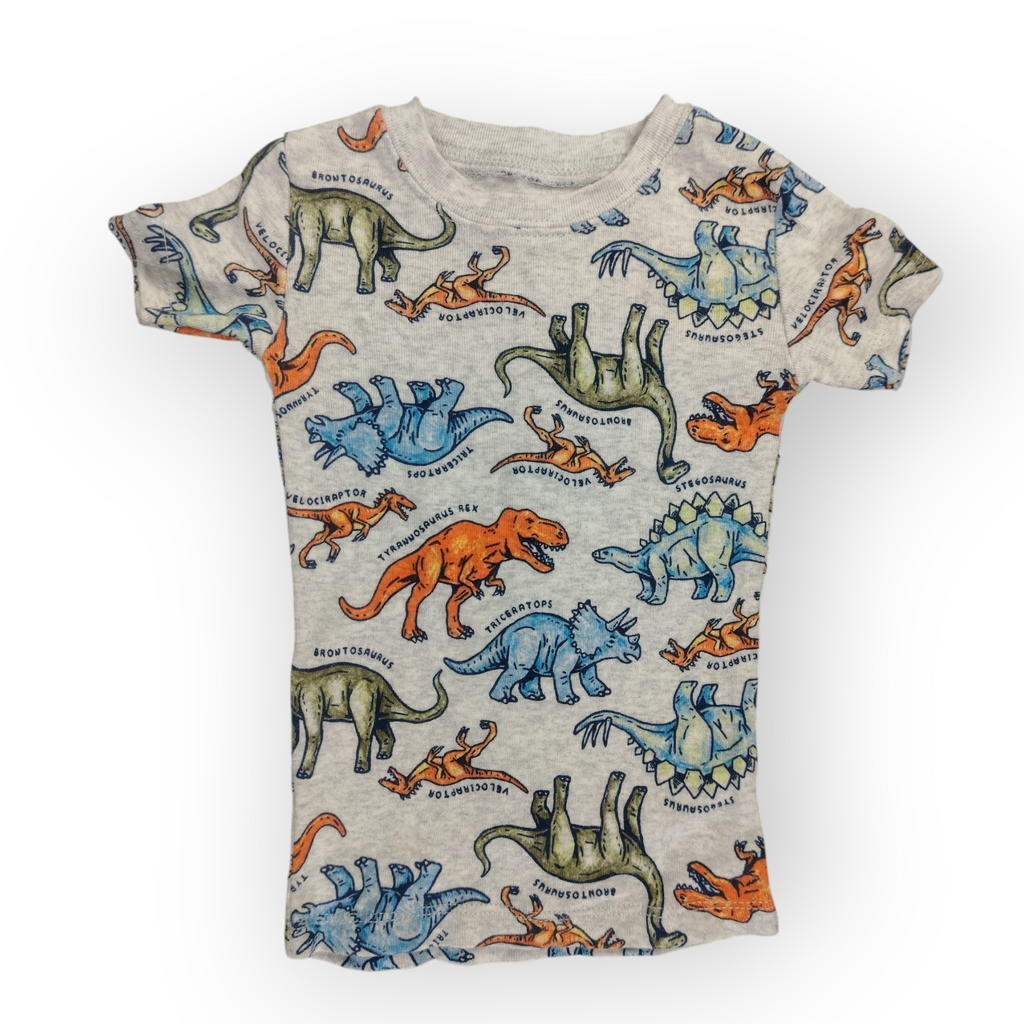 Conjunto Niño Dinosaurio Naranja + Short Camuflado (9–12 meses) [Semi-Nuevo]