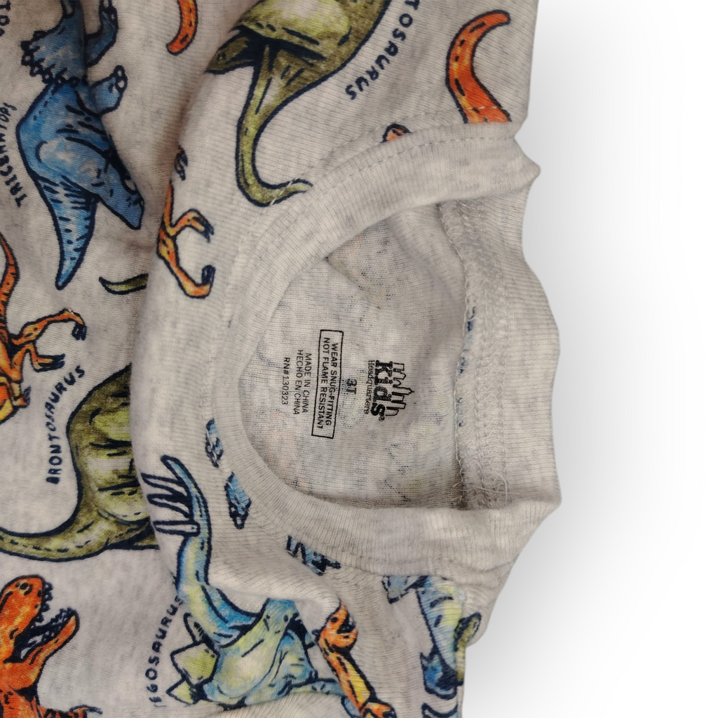 Conjunto Niño Dinosaurio Naranja + Short Camuflado (9–12 meses) [Semi-Nuevo]