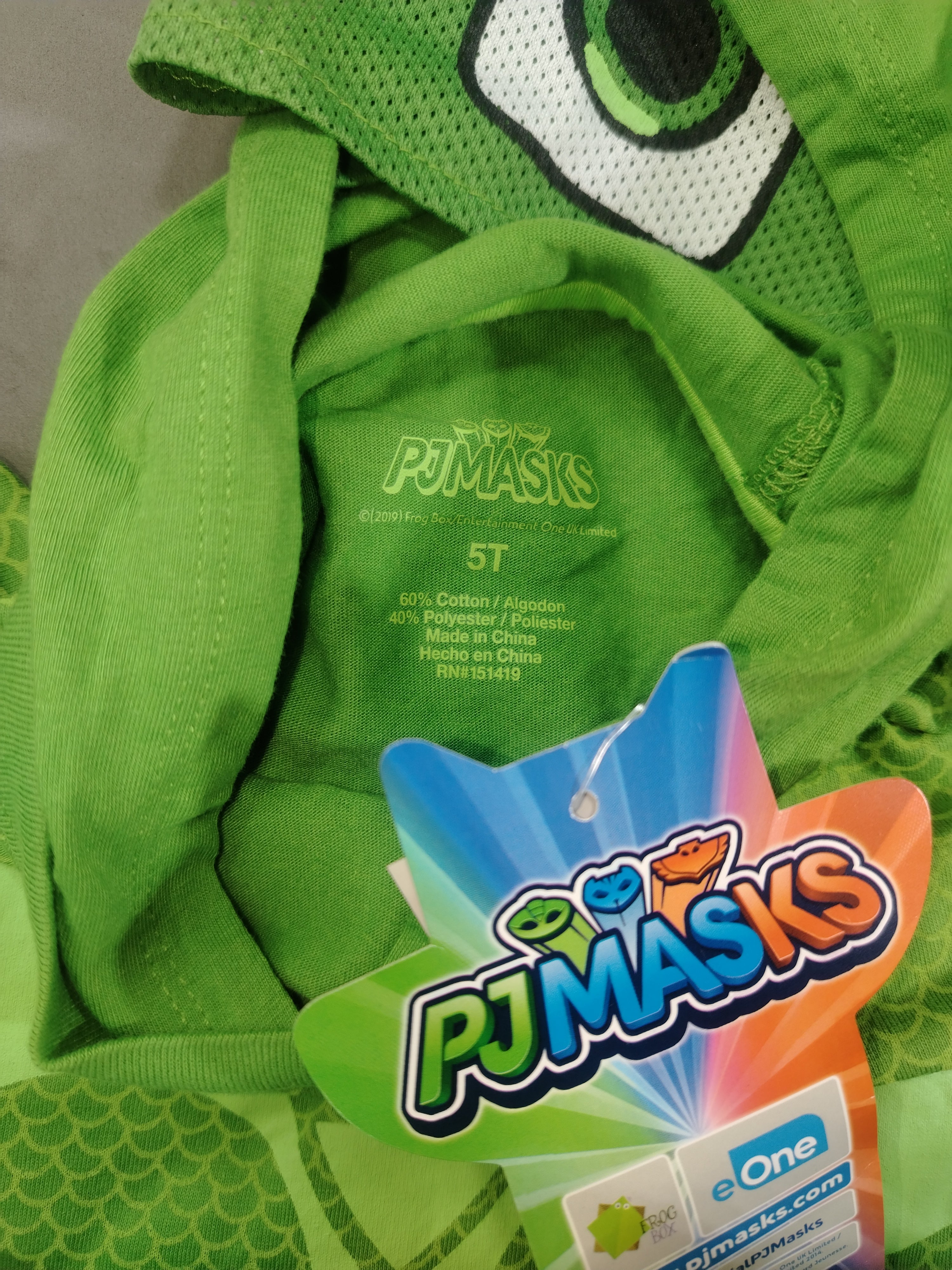 Camiseta con Capucha PJ Masks – Talla Única T5 (5 años) [Nuevo]