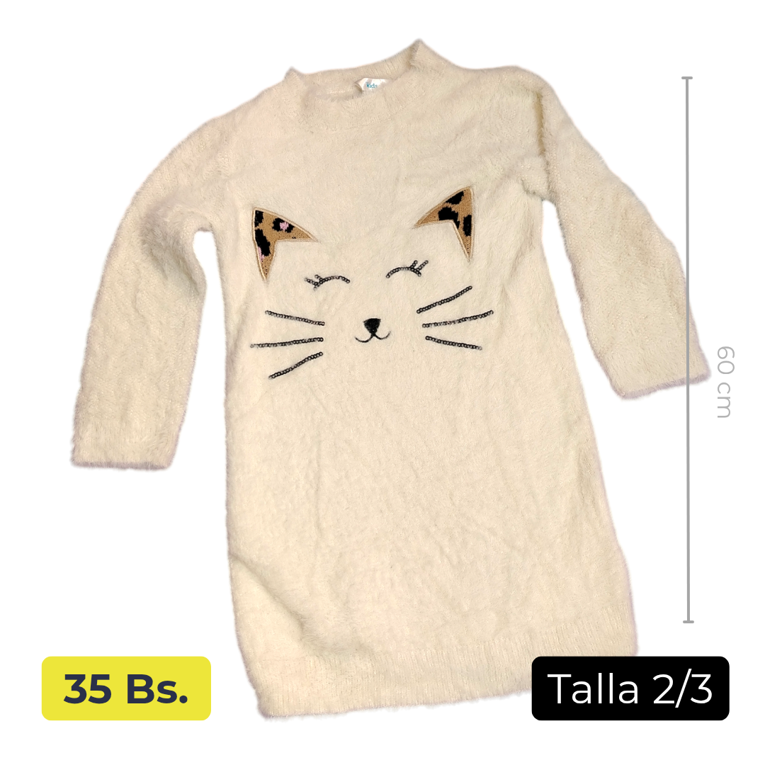 Vestidito Gatito Talla 2/3