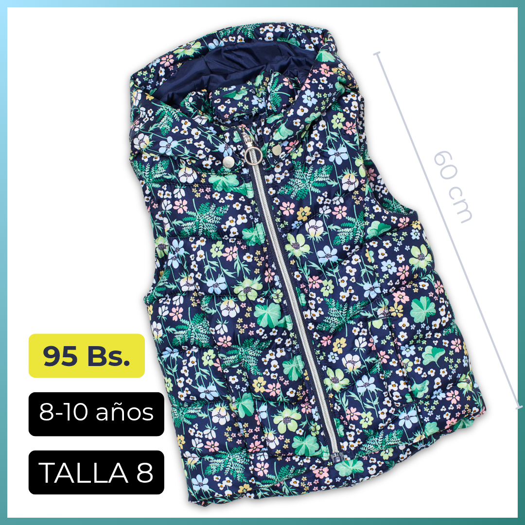 Chaleco Acolchado Floral Talla 8