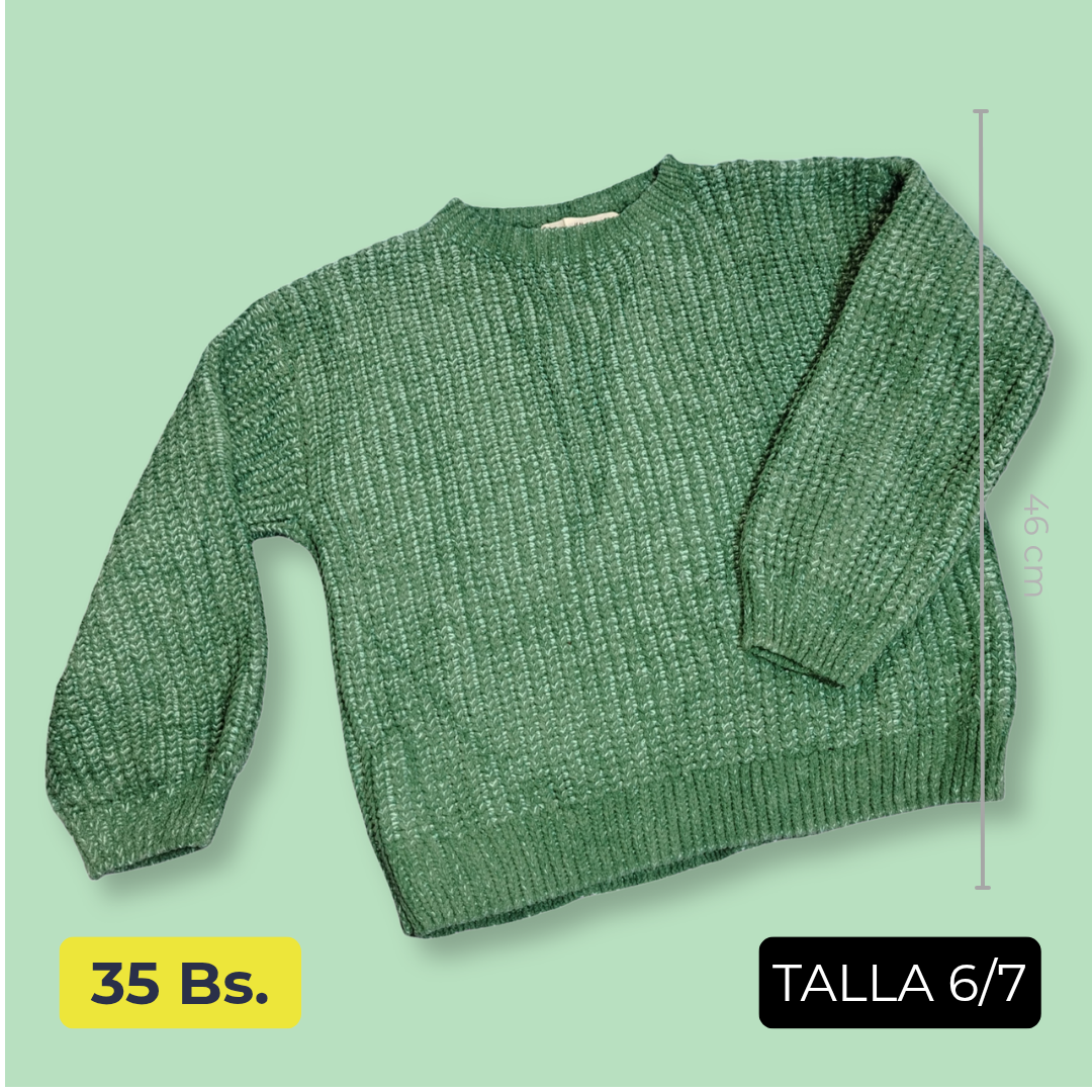 Suéter Tejido Verde Talla 6/7